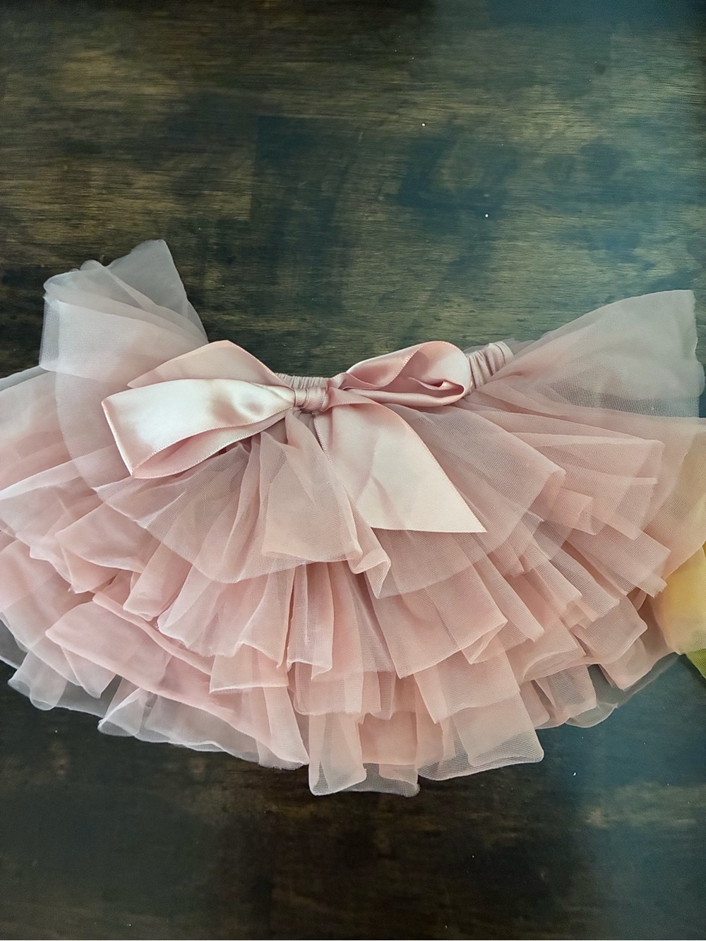 Pink Layered Tulle Skirt with Bow